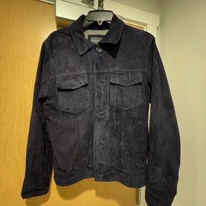 Italy navy suede shirt jacket M